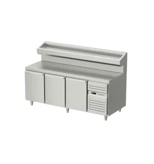 Kylt pizzabord med dörr och kylränna, enkelkontroll AT-PKB-210-111-H