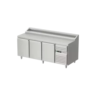 Kylt pizzabord med dörr och kylränna, dubbelstyrning AT-PKB-210-111-A2