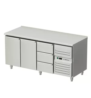 Platt kylbord med 2 dörrar och 3 lådor AT-KHT2-180-113-A