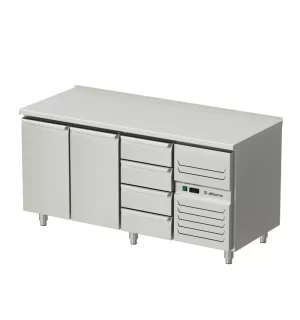 Platt kylbord med 2 dörrar och 4 lådor AT-KHT2-170-114-A