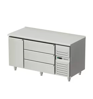 Platt kylbord med dörrar och 3 lådor AT-KHT2-160-13-A