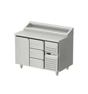 Kylbord med kylkanal, luckor och 3 lådor AT-KHK2-120-13-A