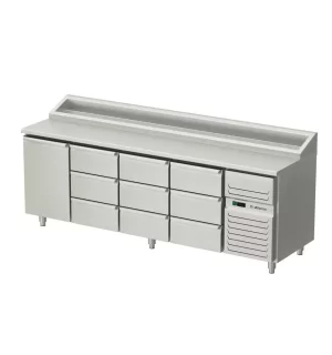 Kylbord med kylkanal, luckor och 9 lådor AT-KHK2-210-1333-A