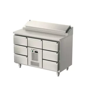 Kylbord med monoblocksystem, med lådor och kylkanal AT-MKHK-1235-313-A