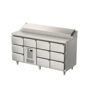 Kylbord med monoblocksystem, med lådor och kylkanal AT-MKHK-1635-3133-A